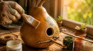 weatherproof and decorate the gourd birdhouse weatherproof and decorate the gourd birdhouse